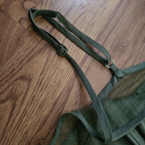 Fresh Rosemary Olive Green Midi Sundress Dress, M - Picture 6 of 9